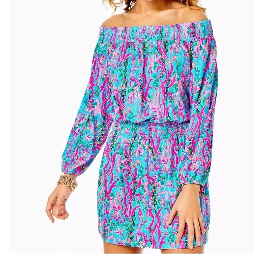 Lilly Pulitzer CYLA OFF THE SHOULDER ROMPER XL - Picture 1 of 5